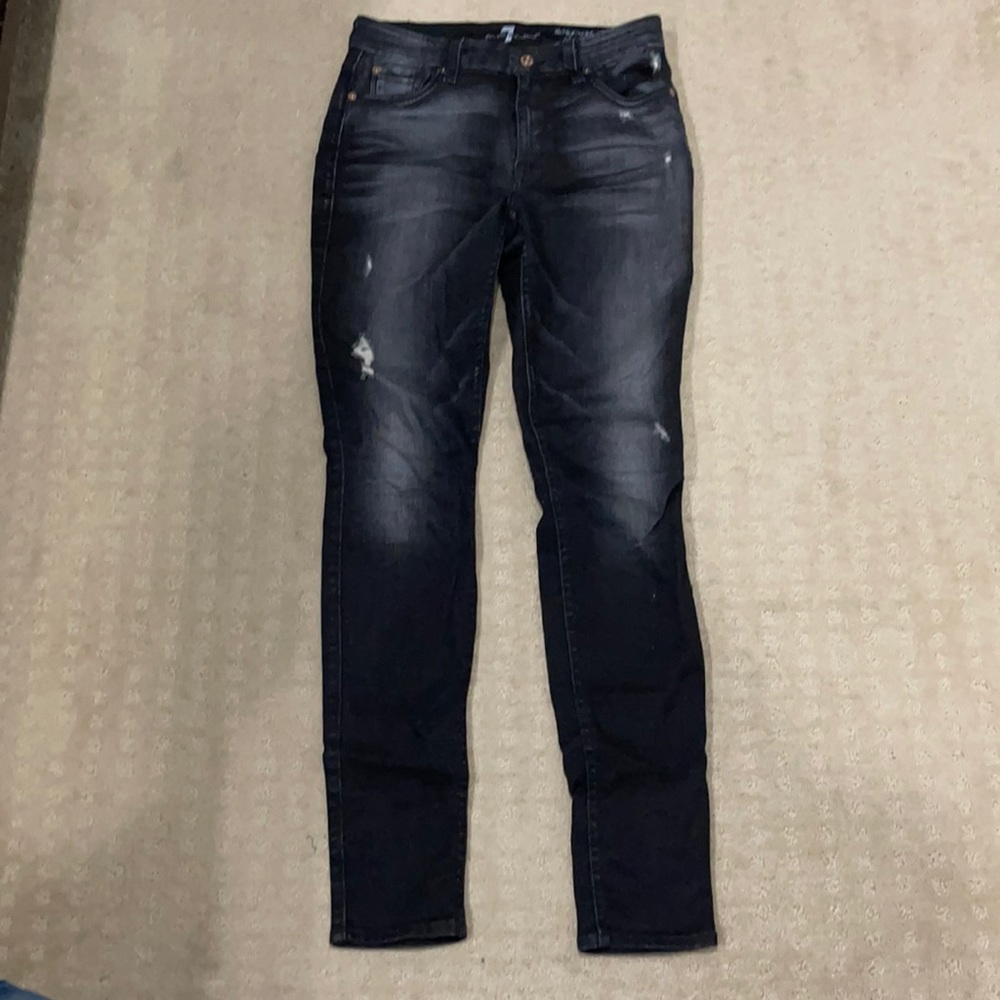 7 For All Mankind High Rise Jeans - Dark Blue